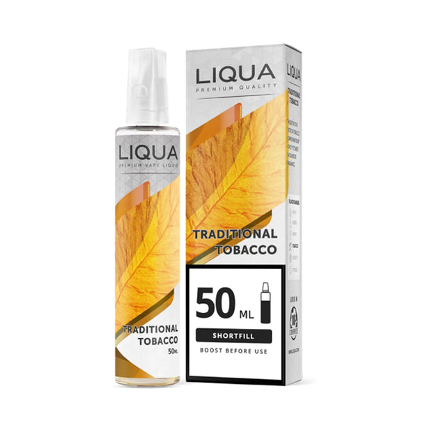 Liqua - Traditional Tobacco 50ml OB Vape Ireland.