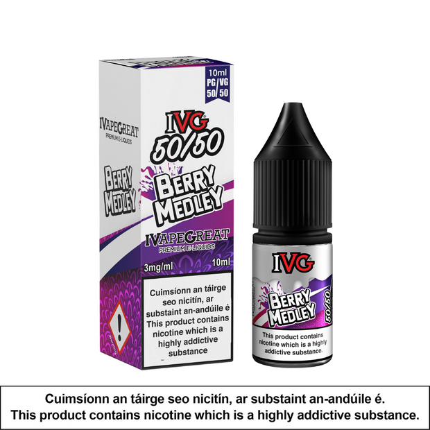 IVG 50/50 - Berry Medley 10ml - OB Vape Shop Ireland | Free Next Day Delivery Over €50 | OB Vape Ireland's Premier Vape Shop | OB Bar Disposable Vape