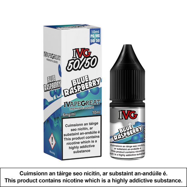 IVG 50/50 - Blue Raspberry 10ml - OB Vape Shop Ireland | Free Next Day Delivery Over €50 | OB Vape Ireland's Premier Vape Shop | OB Bar Disposable Vape