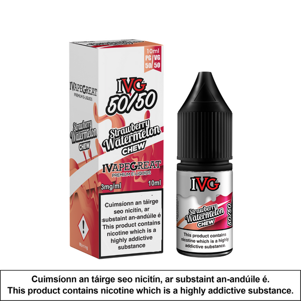 IVG 50/50 - Strawberry Watermelon 10ml - OB Vape Shop Ireland | Free Next Day Delivery Over €50 | OB Vape Ireland's Premier Vape Shop | OB Bar Disposable Vape