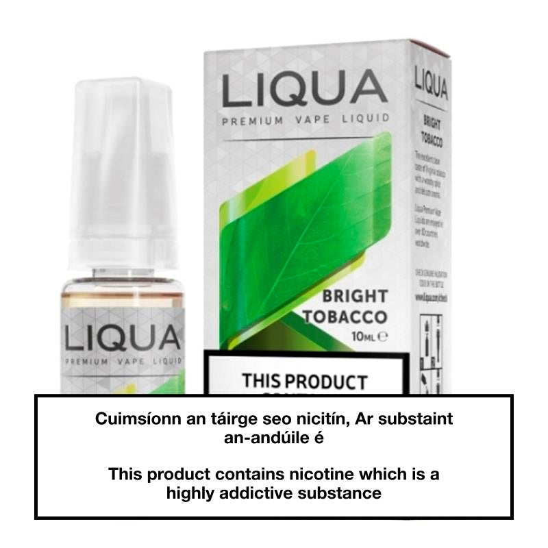 Liqua - Bright Tobacco 10ml - OB Vape Shop Ireland | Free Next Day Delivery Over €50 | OB Vape Ireland's Premier Vape Shop | OB Bar Disposable Vape