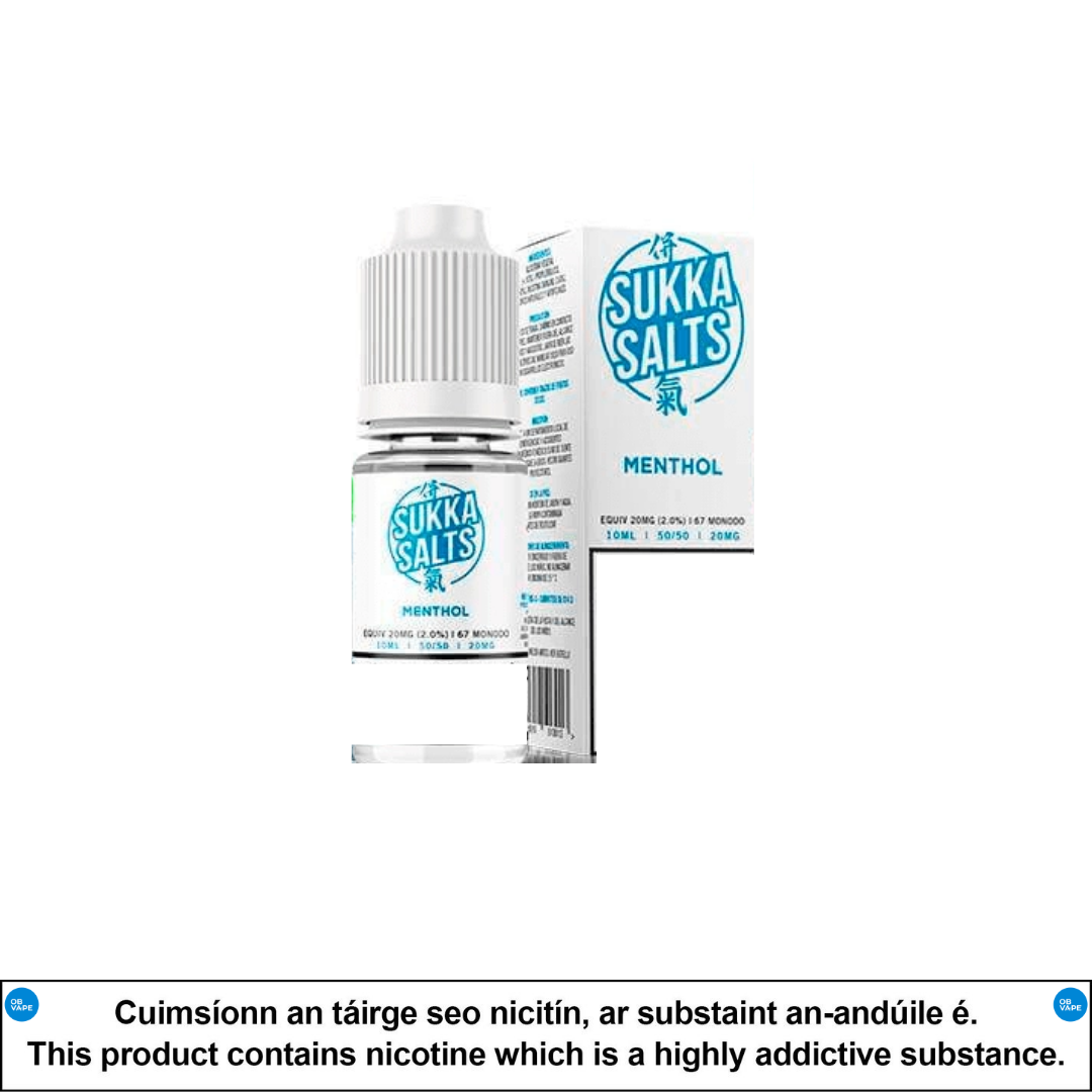SUKKA Salts - Menthol 10ml - OB Vape Shop Ireland | Free Next Day Delivery Over €50 | OB Vape Ireland's Premier Vape Shop | OB Bar Disposable Vape